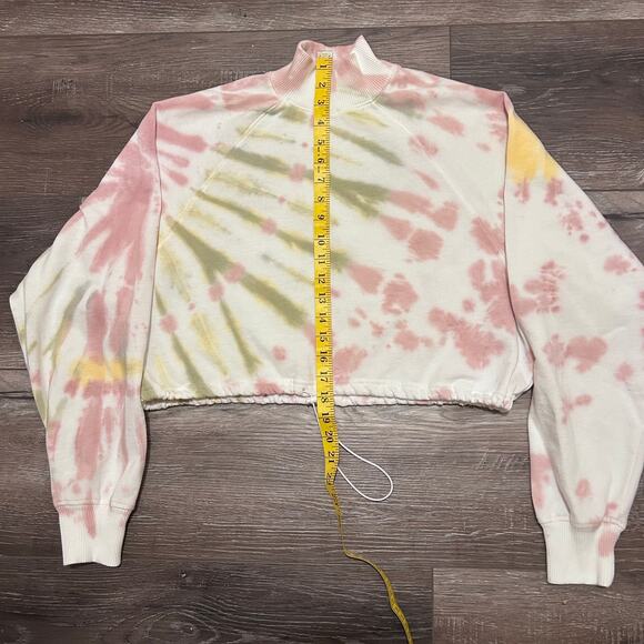 Aeropostale Tie-Dye Cinched Cropped Mock Sweatshirt Size Small - Picture 8 of 9